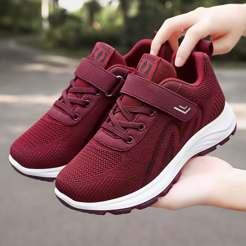健步鞋厂家直销代发春秋新款中老年防滑休闲妈妈鞋透气老人运动鞋