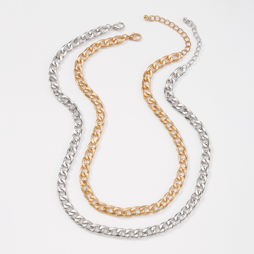 Großhandel Schmuck Einfache Dicke Legierung Doppellagige Halskette Nihaojewelry display picture 5