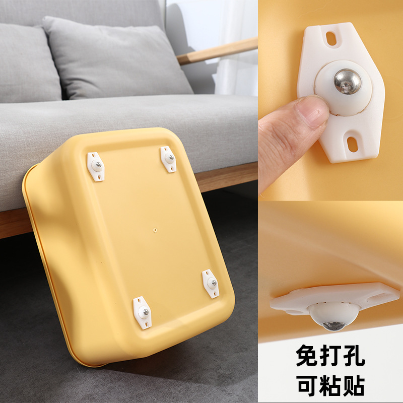 Nueva rueda universal sin punzonado y pegado rueda universal caja de almacenamiento caja de almacenamiento carro pequeño con bola polea universal