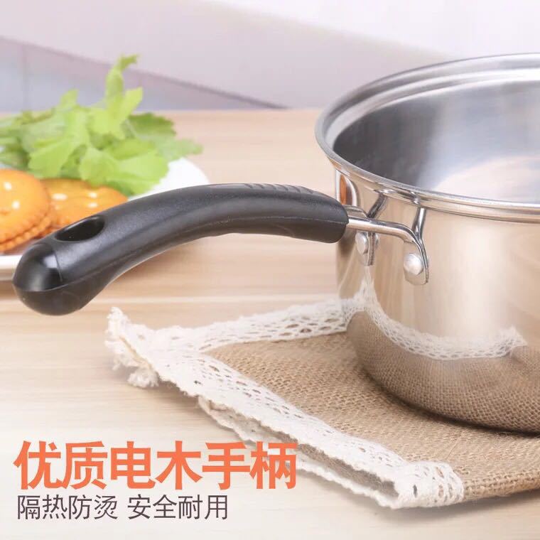 Haifa olla de leche de acero inoxidable olla de sopa de fideos espesados olla de leche pequeña Mini olla pequeña de fideos instantáneos suplemento alimenticio olla Cocina de Inducción de gas