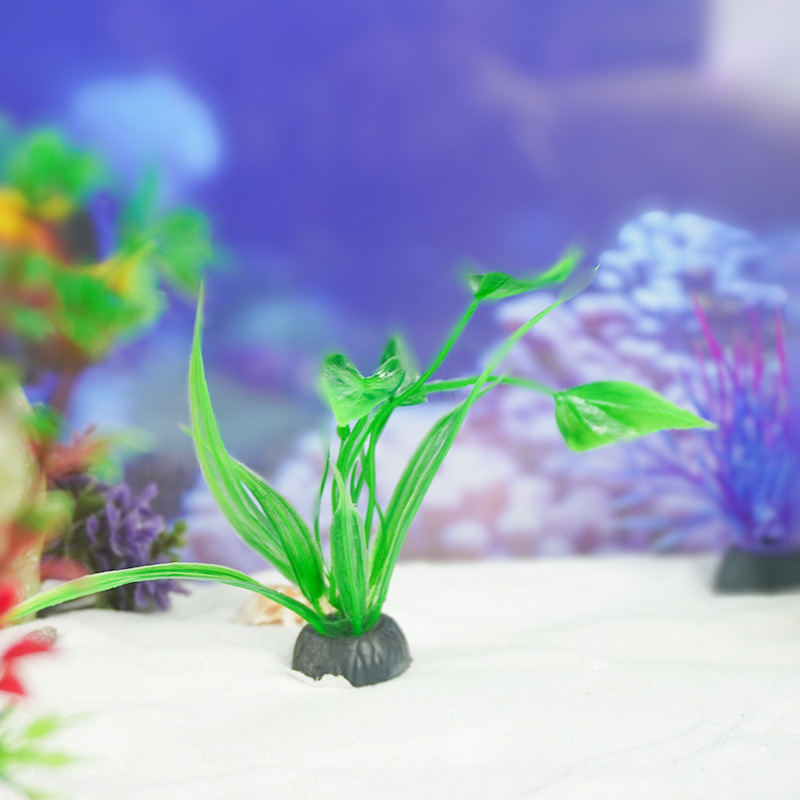 Venta directa de fábrica simulación base de plástico de plantas acuáticas falsas suministros de acuario de algas marinas decoración de peceras con fuente de plantas