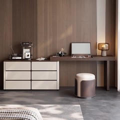 イタリア製フリップトップ無垢材ドレッシングテーブル収納キャビネット一体型ベッドルームモダンシンプルハイエンドアンティークスタイルドレッシングテーブル