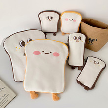 ins卡通毛绒平板收纳包软乎乎吐司桌面收纳袋学生便携文具袋笔袋