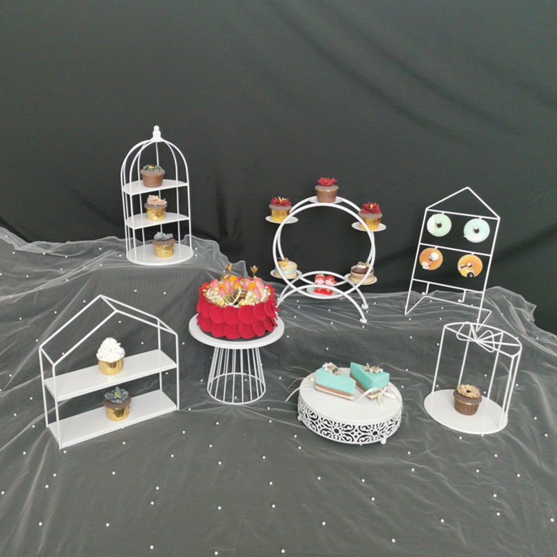 Tabla de postre europea decoración estante de exhibición bandeja de pastel estante de postre estante de té de la tarde estante de bocadillos de boda