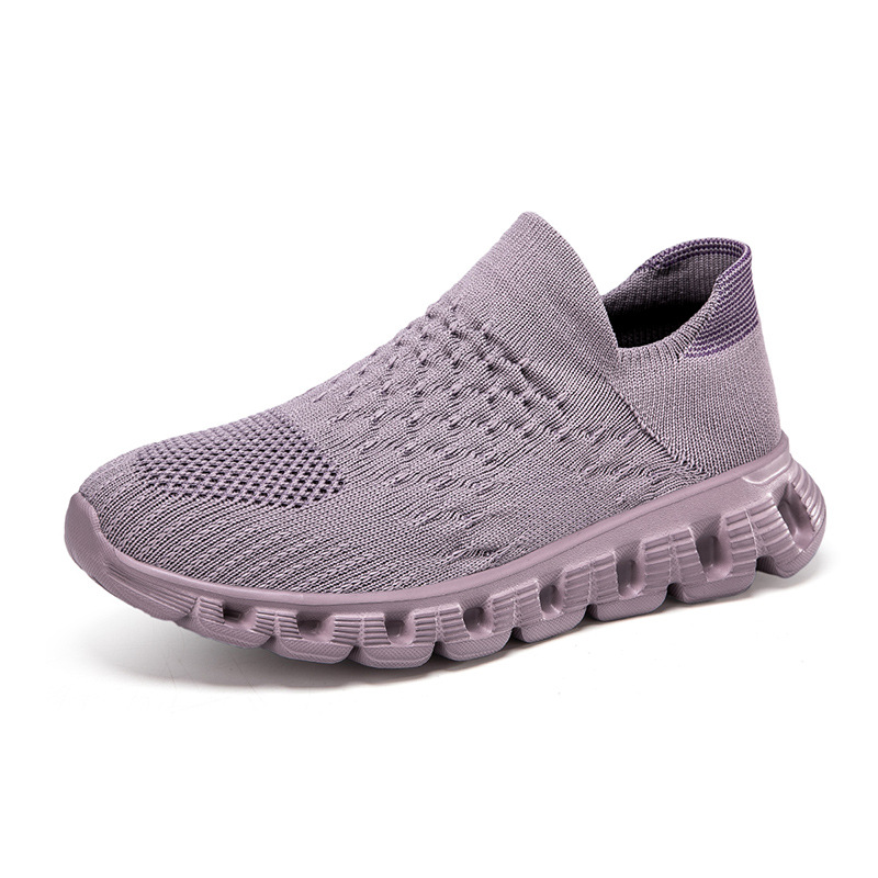 Primavera nuevos zapatos de calcetines de tejido volador para hombres y mujeres, zapatos deportivos de mujer elásticos ligeros y suaves, zapatos de pareja grandes para hombres