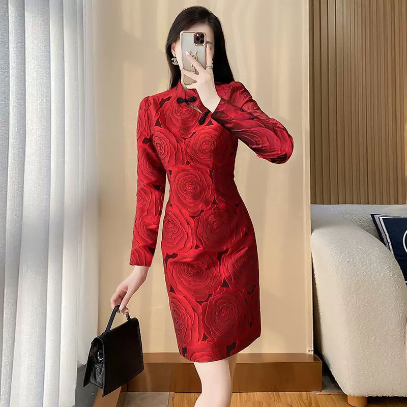 新中式女装秋款连衣裙国风改良旗袍年轻款少女小个子日常可穿
