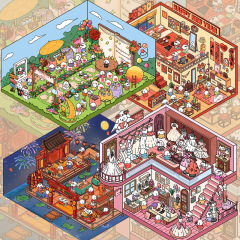 雀麦Bobo3D立体造景シールミニチュアシーンDIY韓系解凍収納アニメかわいいPETフリーカット