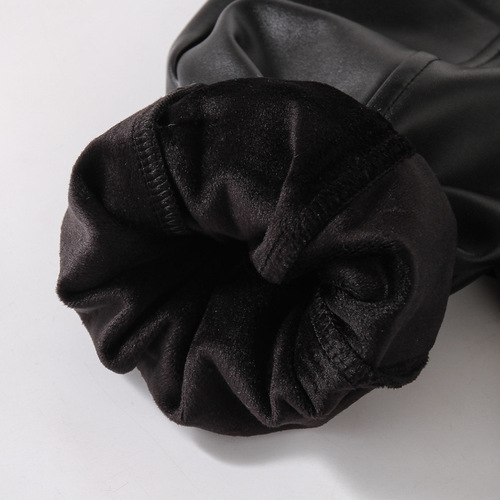 Thin velvet children's fur integrated leather pants for women's baby cover pants waterproof warm pants for boys and cashmere pants wholesale