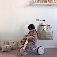 インスタ刺繍男の子女の子幼稚園布団収納袋防水トラベルバッグ手提げ引っ越し荷物パッキングバッグ