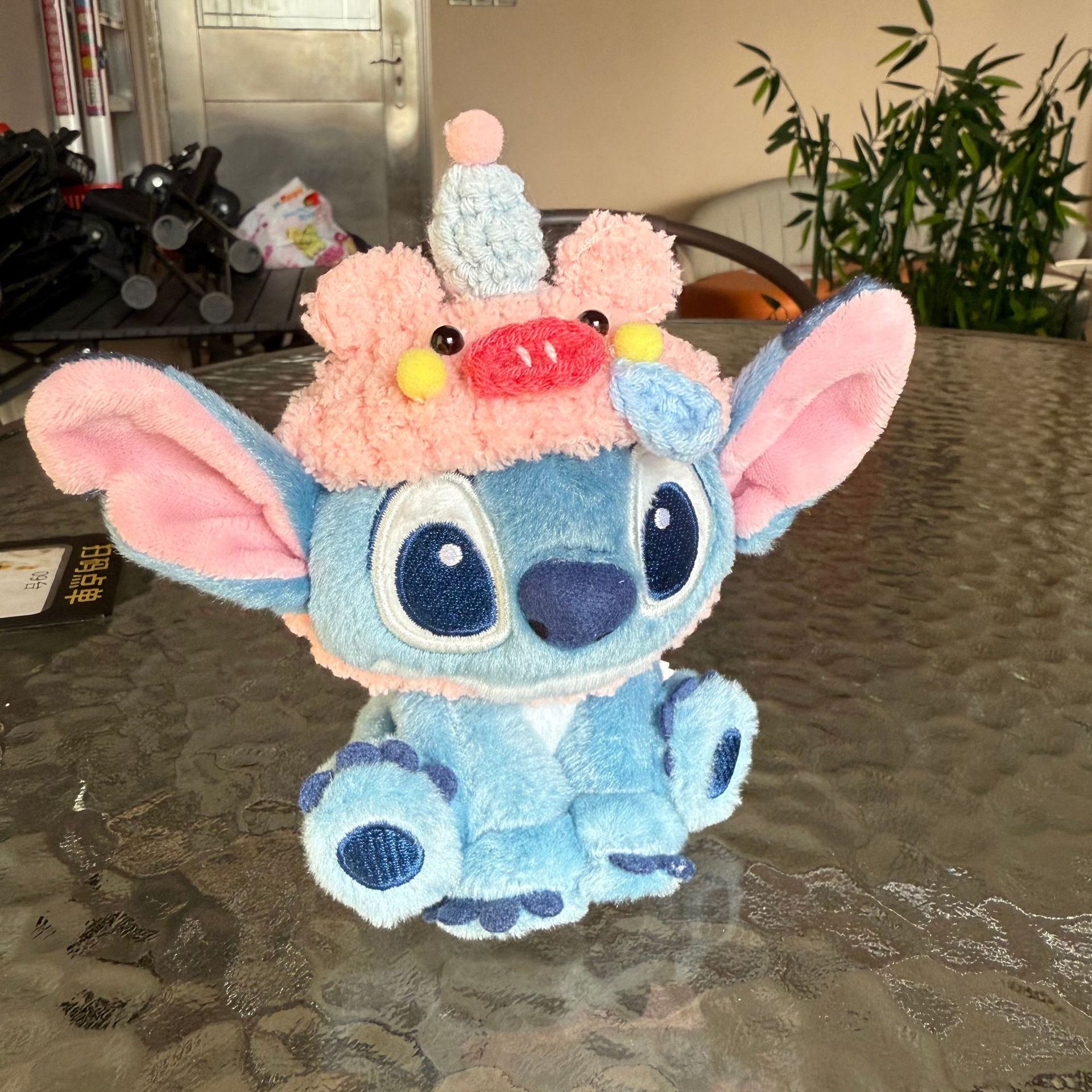 Producto terminado Star Baby Stitch muñeco de peluche sombrero capucha babero 12CM bebé con muñeca de algodón lindo