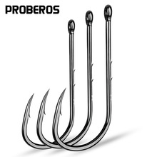 PRO BEROS品牌渔具鱼钩 有倒刺高碳钢普通单钩 散装批发100个/包