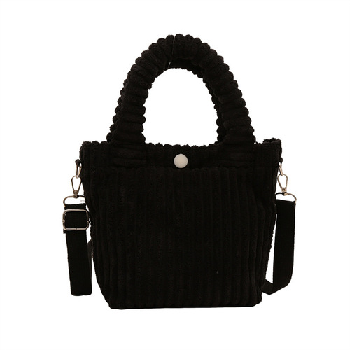 Miniature Corduroy Bucket Bag 2025 New Autumn/Winter Plush Single Shoulder Crossbody Small Handbag Tote Bag