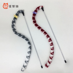 Starlight Cat Cute Big-Eyed Plush Caterpillar Cat Teaser with Fairy Bell Enduring Bite-Proof Soft Cat Toy