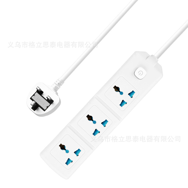 新款万能通用插座16A接线板国际通用排插欧规排插拖线板外贸插座