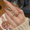 Bamboo retro fashionable ring, zirconium, Korean style, silver 925 sample, simple and elegant design, on index finger