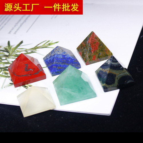 Natural crystal pyramid ornaments semi-precious stone rough polished office decoration energy tower crystal crafts wholesale