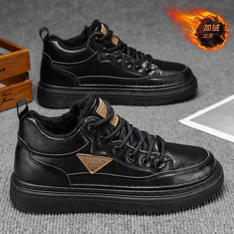 2026 nuevo otoño invierno zapatos de skate de alto nivel para hombre calentamiento de cuero grueso botas de algodón bajas botas Martin