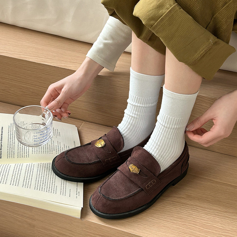 Autumn and Winter Gray Socks, Slouch Socks, Spring and Autumn Mid-Calf Cotton Socks, Japanese Style Ins Casual Antibacterial Odor-Resistant Seamless Long Socks Trendy
