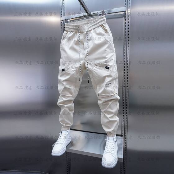 Sports Casual Pants Men's Spring and Summer Trendy Brand Design Multi-Pocket Foot Pants Trendy Brand American Style Duffian Handsome Haren Pants