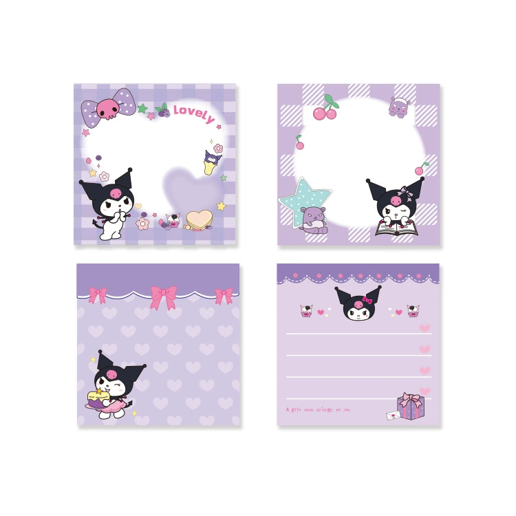 Блокнот-мем (Sanrio) 2095 Kuromi дизайн — 9×9 см, легкие заметки на липком листе с несколькими обложками