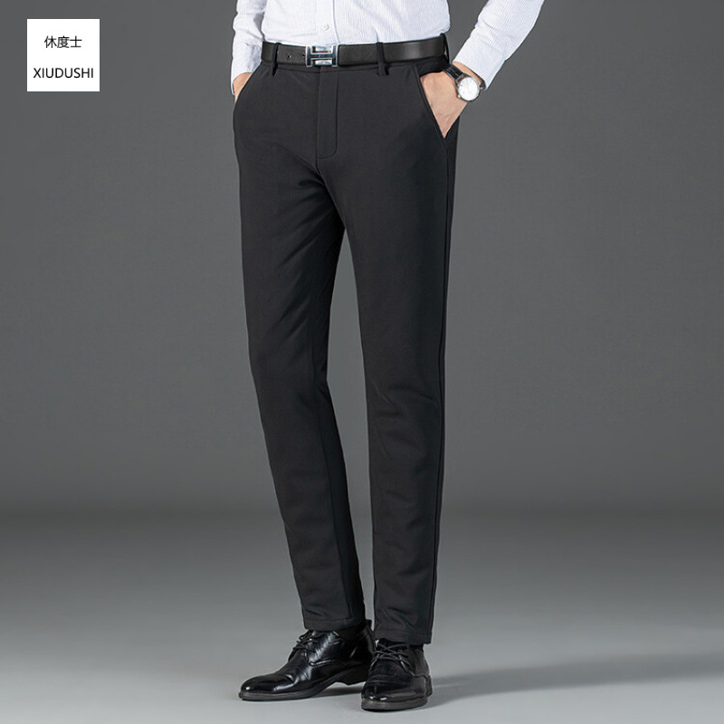 New 90% White Goose Down Pants for Winter, Men's Casual Business Trousers, Thickened Warm Goose Down Pants, Suitable for Outerwear