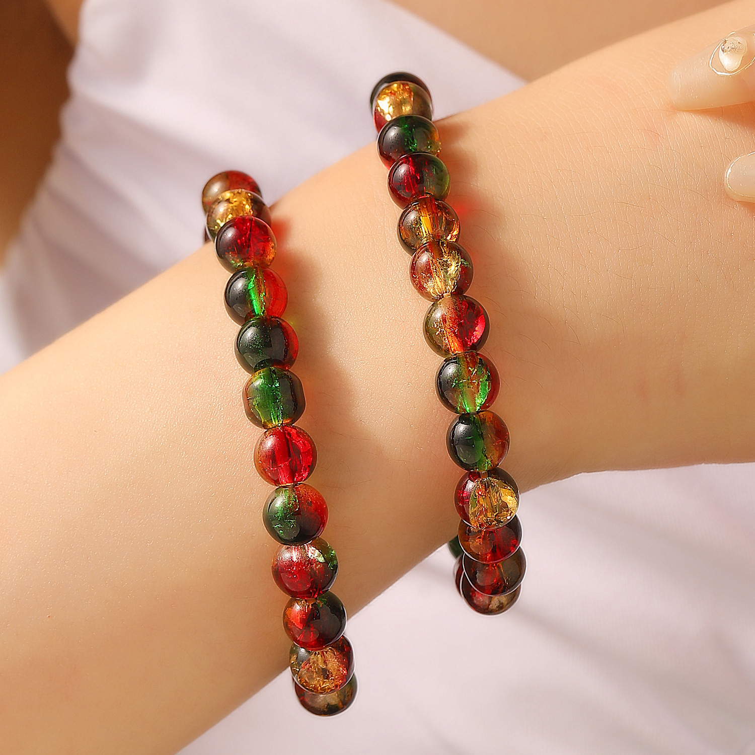 Christmas colored beads