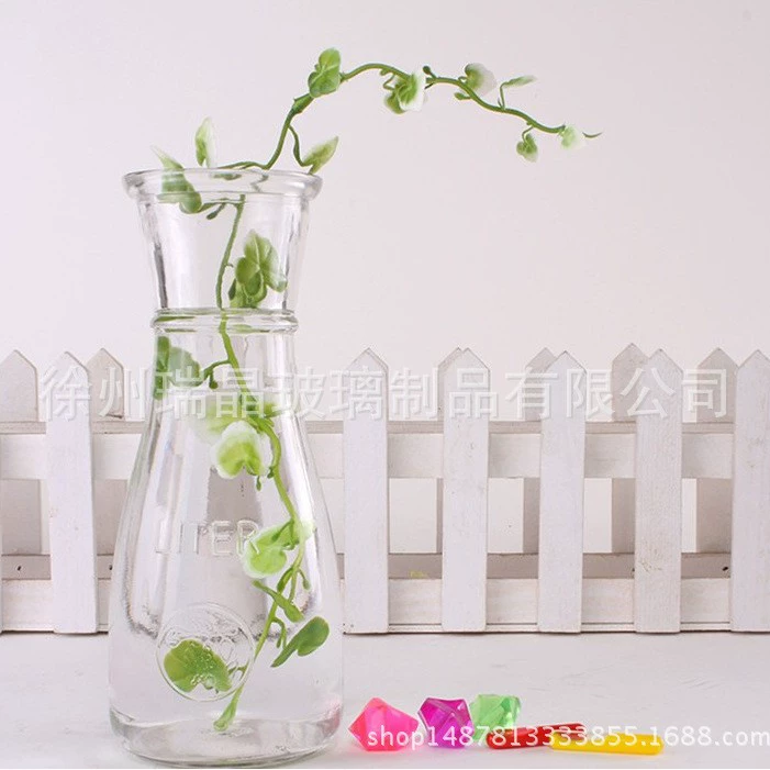 Прозрачная стеклянная богатая бамбуковая ваза для гостиной настольная современная модная простая ваза оптом гидропонная ваза