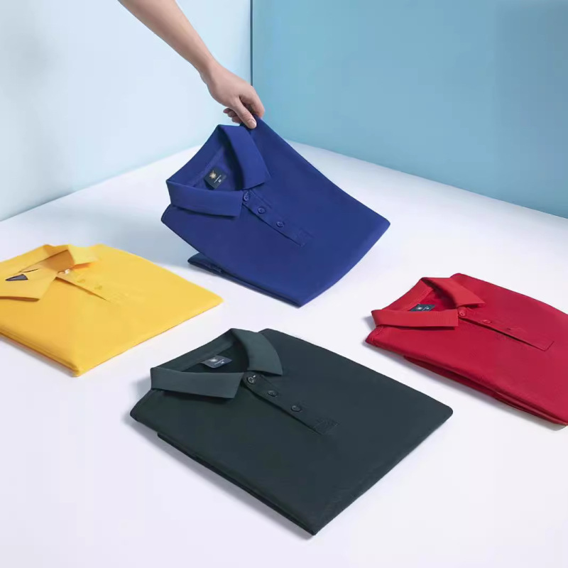 Poloシャツカスタム印刷刺繍ロゴ半袖長パイル綿襟作業服活動poloシャツ対外貿易tシャツ|undefined