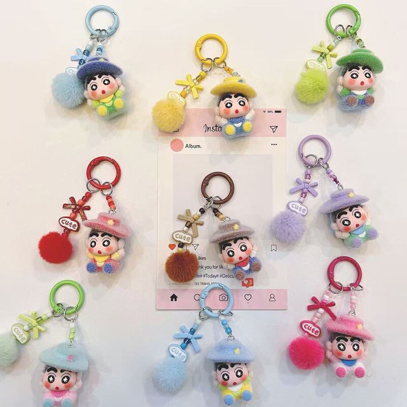 Cartoon cute western cowboy Shin-chan bow pendant DIY trendy toy accessory for car, bag, and phone Cartoon cute western cowboy Shin-chan bow pendant DIY trendy toy accessory for car, bag, and phone