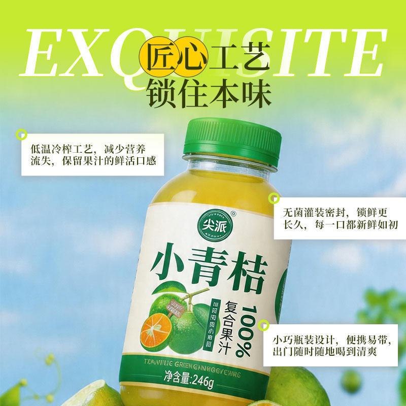 Jianpai Hainan Small Lime Juice Mixed Fruit Juice Drink 0 Sugar No Additives Refreshing and Anti-Greasy Fruit Juice Drink Whole Box