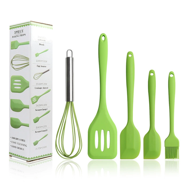 Silicone scraper, brush, kitchenware, set, 5 pieces