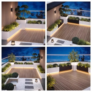 Outdoor Courtyard Balcony Commercial Street Stainless Steel Flower Box Combination Flower Trough Outer Fence Partition Luminous Flower Stand