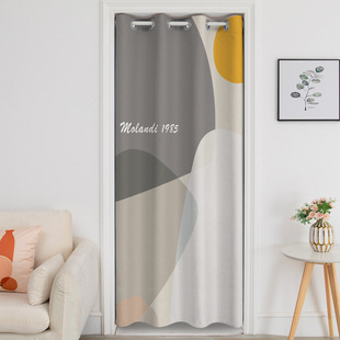 Abstract Morandi Boy Children's Room Punch-free Door Curtain Bedroom Living Room Fitting Room Kitchen Partition Shelter Curtain