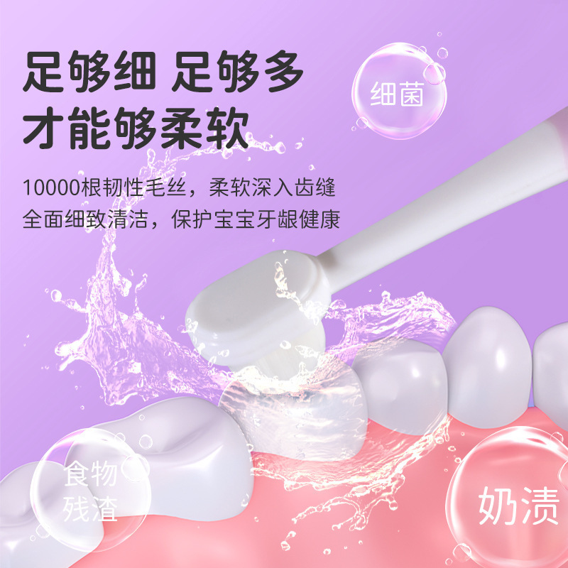 Cepillo de dientes de cabello suave de dibujos animados para niños, cepillo de dientes de cabello suave de conejo, 1 - 12 años de edad, dientes de limpieza oral de cabello suave para bebés