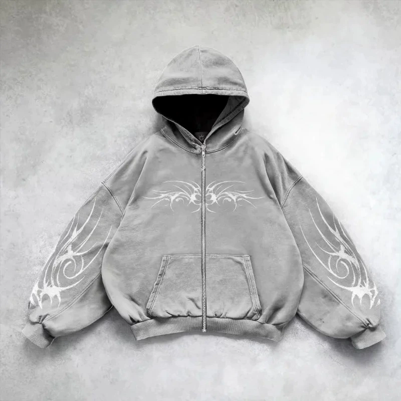 Худи Хариджуку Y2K темный хип-хоп готический принт букв,Oversized уличная мода, легкая ткань