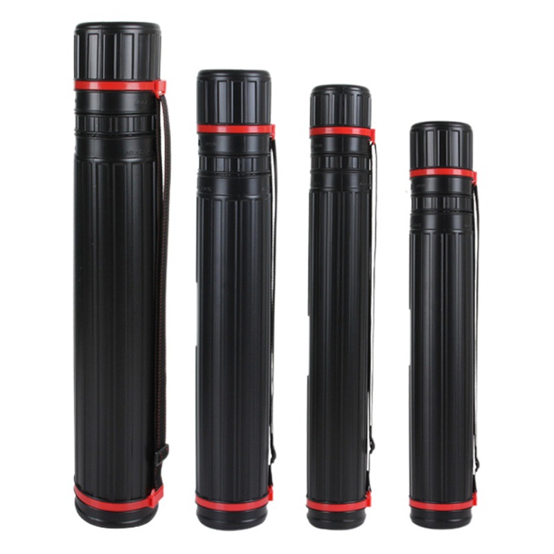 Arte plástico tubo de pintura retráctil dibujo obras colección tubo de almacenamiento retráctil patrón recto tubo negro estante de exhibición cubo de almacenamiento