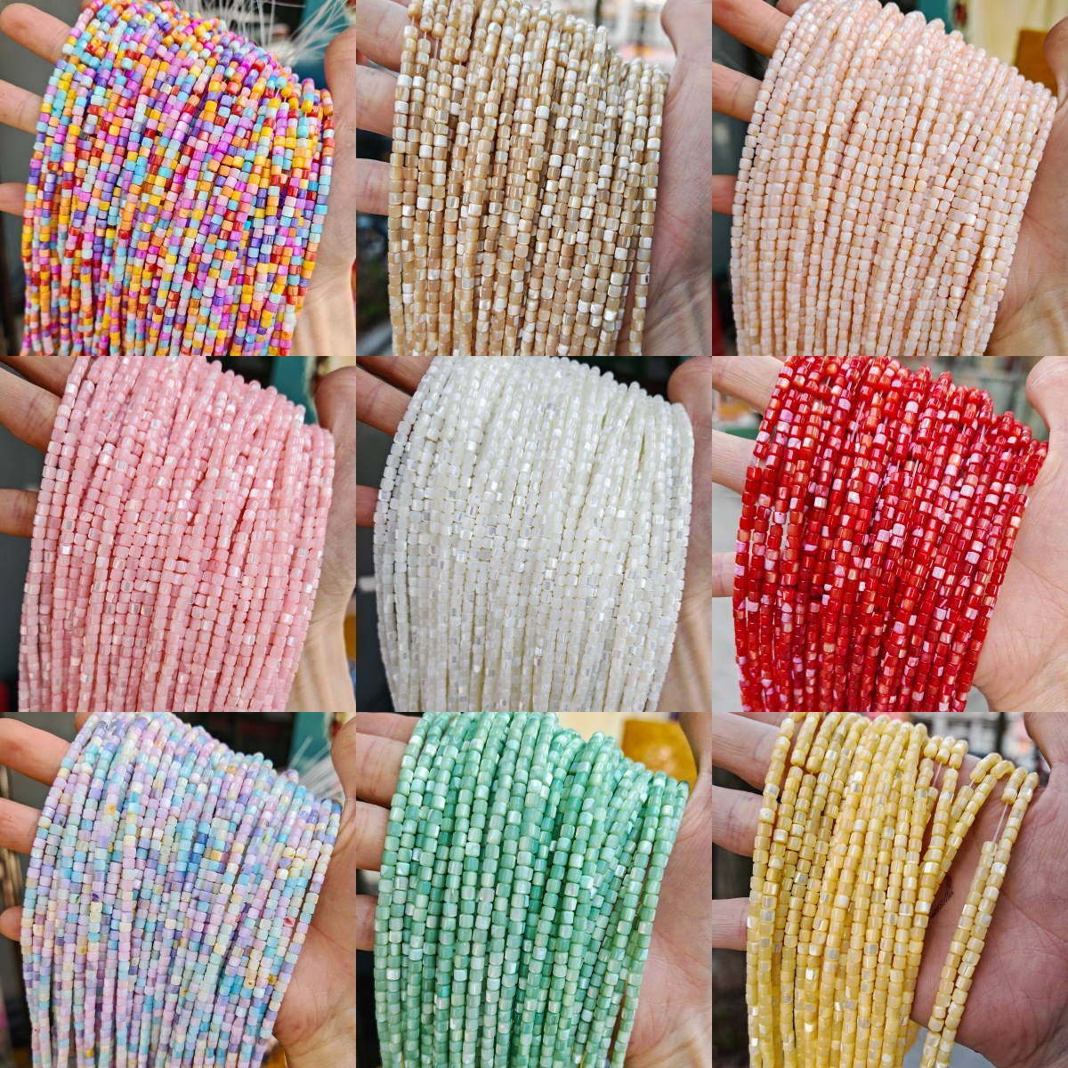 Concha natural concha de herradura concha de agua dulce 3,5mm * 3,5mm pequeñas cuentas sueltas cilíndricas accesorios de ropa semiacabados