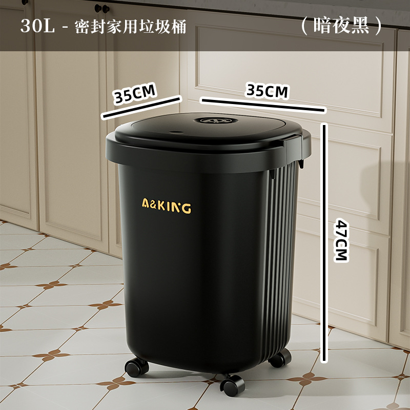 Basura doméstica cuadrada con ruedas de alto valor facial cubre cubo de inodoro de gran capacidad para sala de estar dormitorio cesta de papel especial para cocina