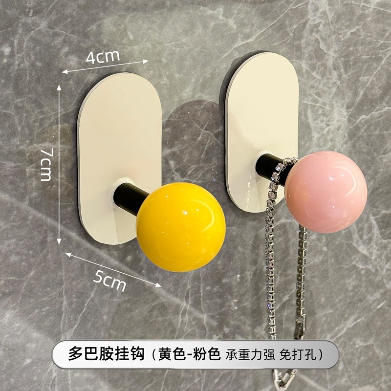 Gancho de baño sin perforación, fuerte carga pegajosa puerta trasera sin marcas, gancho de ropa, gancho de toalla en la pared del baño