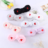 Colored headband with bow for face washing, yoga clothing, scarf, hair accessory, with embroidery, wholesale