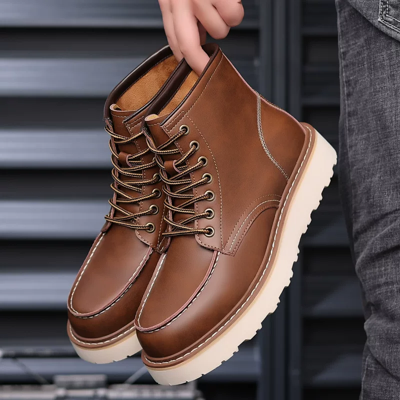 Martens, winter retro boots, genuine leather