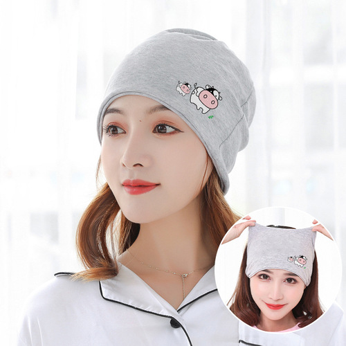 Calf parent-child picture spring and summer confinement hat maternity hat ladies pile hat confinement hat headscarf headband set 62101