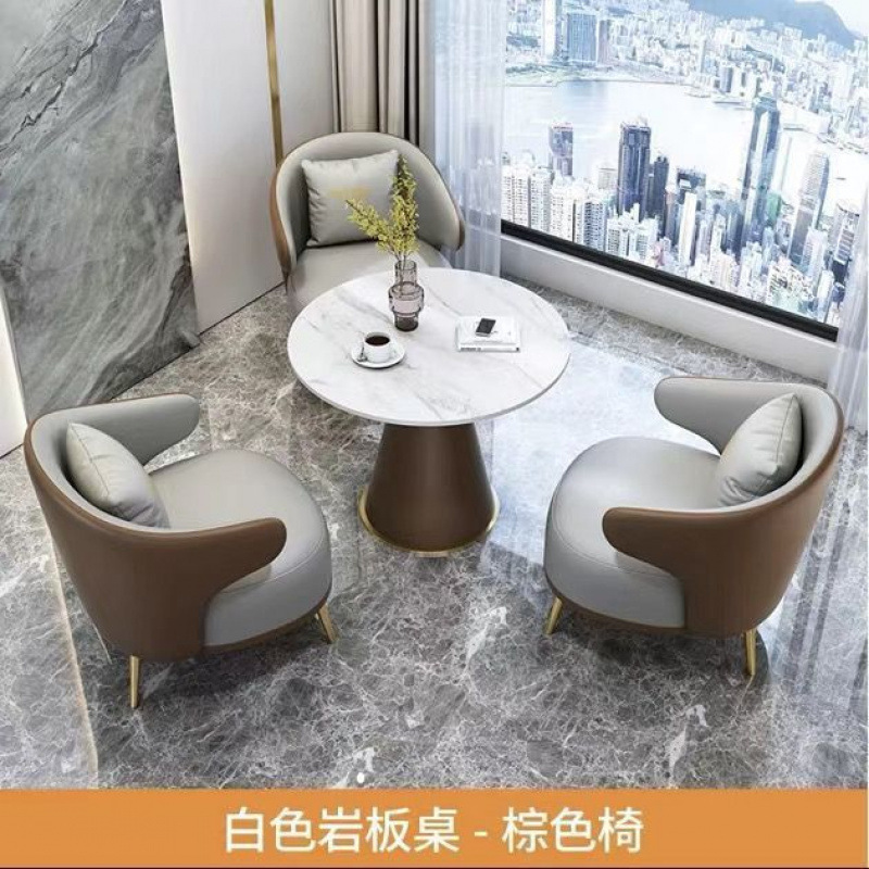 Sofá individual mesa de té combinación de ventas balcón ocio hotel de negocios salón de belleza recepción sofá mesa de negociación