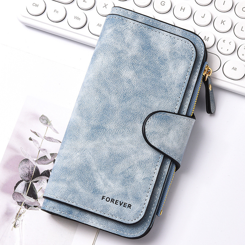 2025 New Cross-Border Fashion Large-Capacity Wallet Women's Long Women's Pu Leather Wallet Hidden Buckle Retro Leather Clutch Bag
