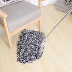 Old-fashioned mop head with cotton yarn and thread, household stainless steel rod, large size, suitable for property cleaning, absorbs dust and water.