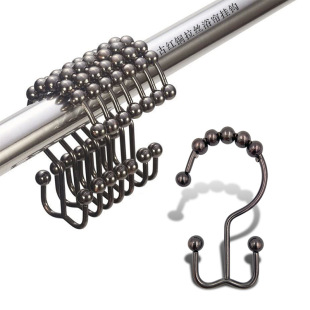 Iron Mountain-type five-bead ball shower curtain hook 12 boxed multi-color metal furniture accessories multi-hook curtain hanging ring