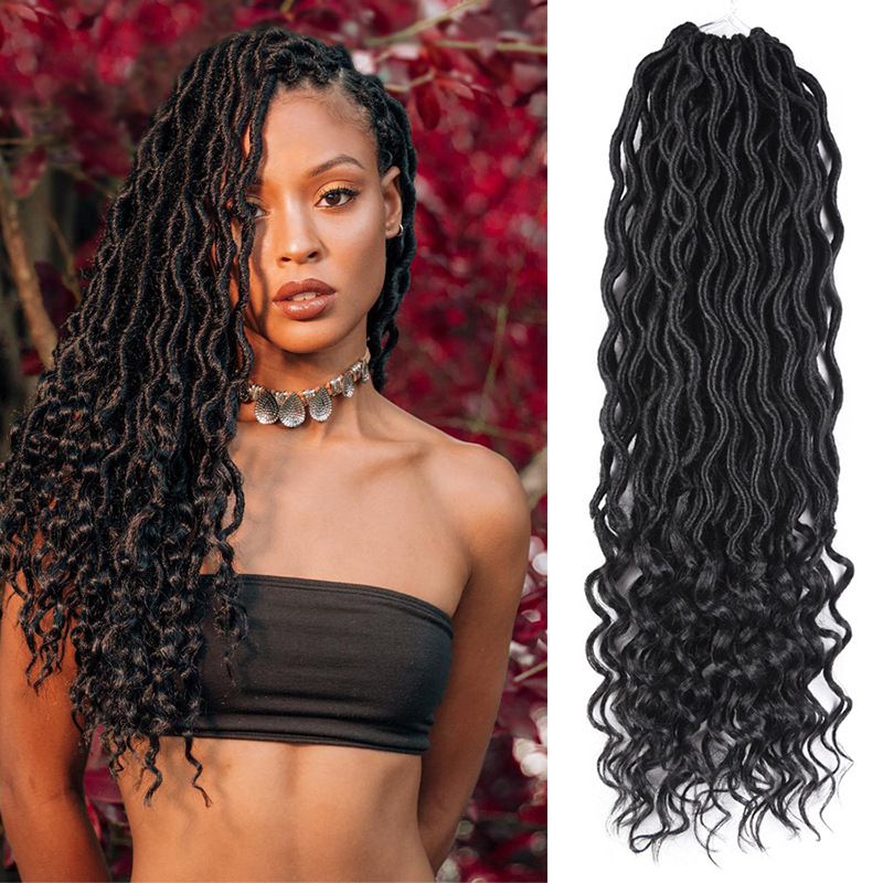 Long wig curled up and wrapped around European and American fashion multi-color optional large favorably long wave dirty braid Faux locs
