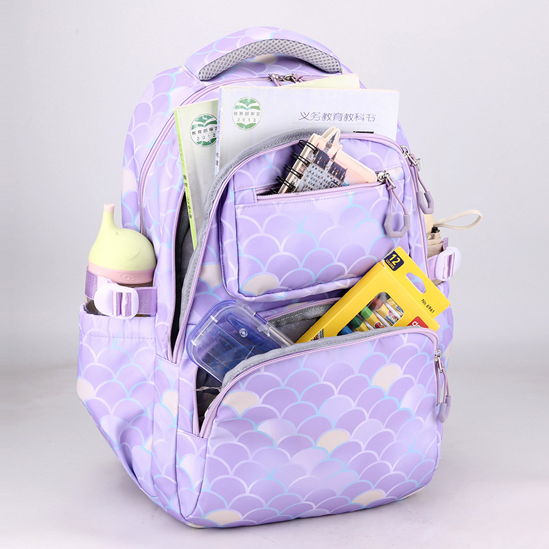Amazon impresión estudiante de la escuela primaria mochila niños mochila carga-reducción impermeable de las mujeres de tres piezas mochila al por mayor