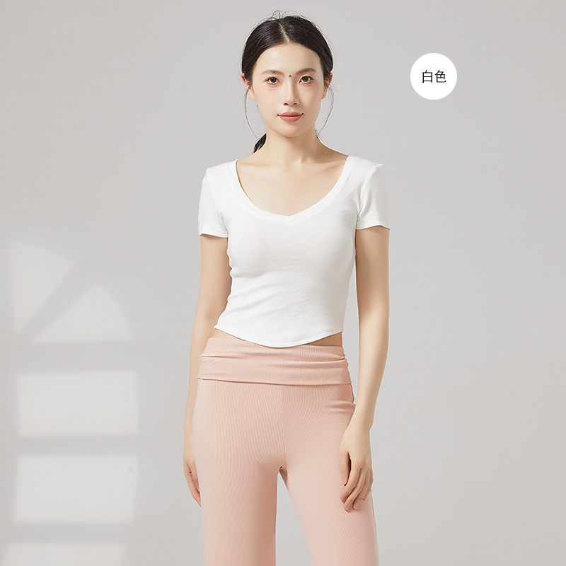 现代舞修身短袖舞蹈服古典舞夏季上衣练功服女成人形体服|undefined