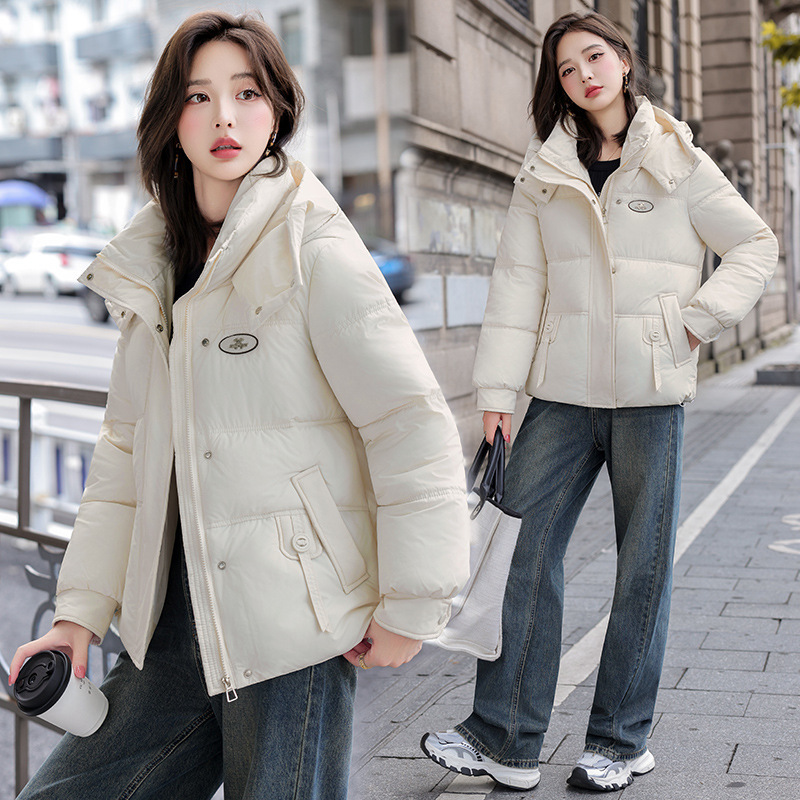 2025冬季新款韩版棉衣时尚百搭连帽面包服洋气简约棉袄棉服女外套|undefined